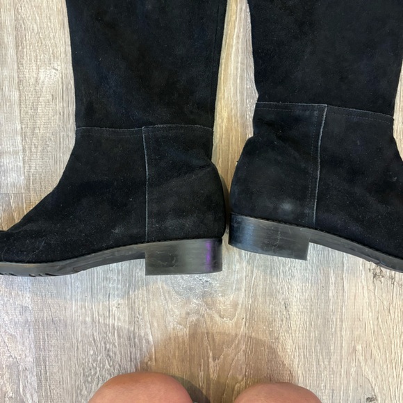 Gently used black suede Stuart Weitzman Hilo thigh high boots - Picture 6 of 11